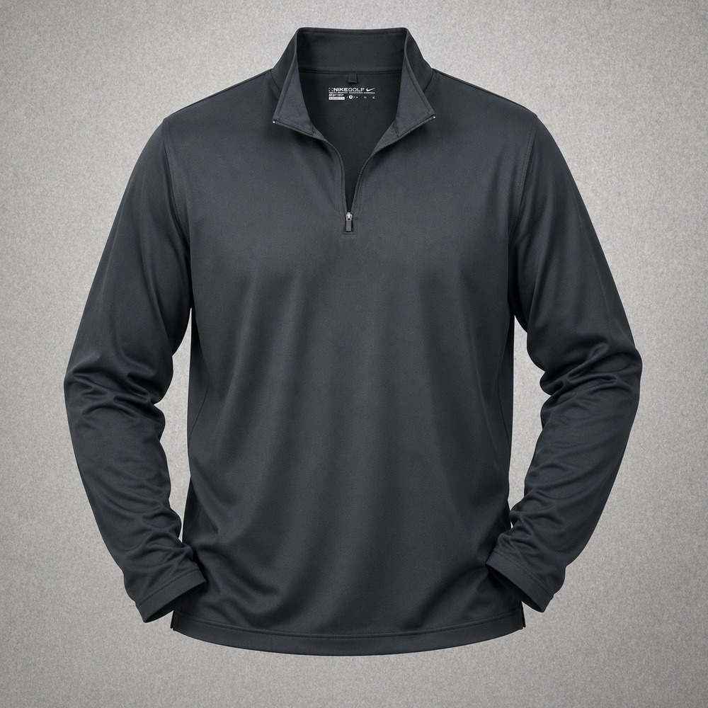 Nike Golf Dri-FIT Fabric Mix 1/2-Zip Long Sleeve Cover-Up Men's XL Black 746102